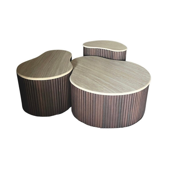 Japandi Salontafel Travertine-3-delig