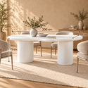 Eettafel Ovaal Witte MDF 180 x 90 cm - Lila
