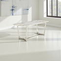 Eettafel Marmer langwerpig zilver