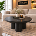 Salontafel Mangohout Zwart 3   Potig - 100 cm
