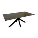 Langwerpige Travertin  Eettafel black/Gold - Zwarte poten