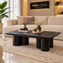 Salontafel Mangohout zwart 6 Potig - 130 cm