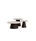 Salontafels Travertin bruin Japandi set van 3 stuks