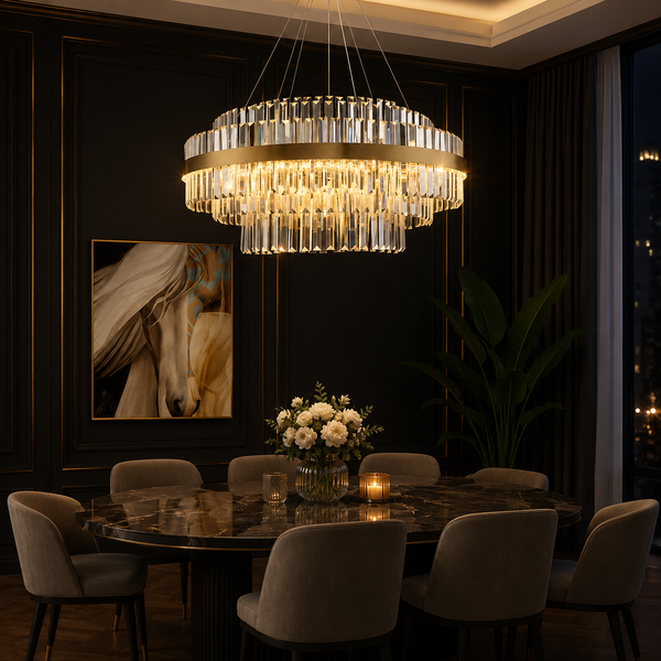 Luxe hanglamp goud Eyecatcher met Instelbaar Licht 60 Ø