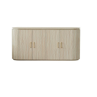 Japandi dressoir – Travertin blad met 4 deuren - Beige