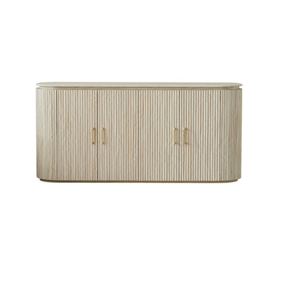 Japandi dressoir – Travertin blad met 4 deuren - Beige