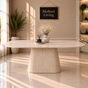 Eettafel Japandi travertin Ovaal 180 cm - Kimberly