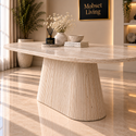 Eettafel Japandi travertin Ovaal 180 cm - Kimberly