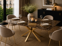 Eettafel Travertin Bruin – Stijlvolle Langwerpige Goud 180cm