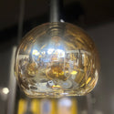 Amber Eettafel Hanglamp – 2 Glasbollen + 3 Buisspots – Eettafel 5 Lichtpunten