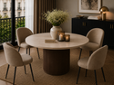 Eettafel Bruin Rond kimberly travertin - 130cm