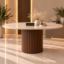 Eettafel Japandi Keramiek Ovaal bruin 180 cm - Stella
