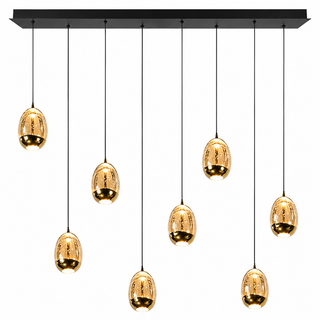 Hanglamp Boven Eettafel Goud Dimbaar - 8 Lichtpunten