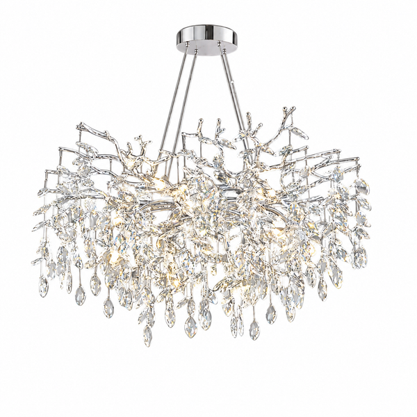 Kroonluchter hanglamp met kristallen stenen - 8 lichtpunten