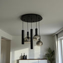Industriële Hanglamp – Smoke Glas – 5-Lichts – Dimbaar