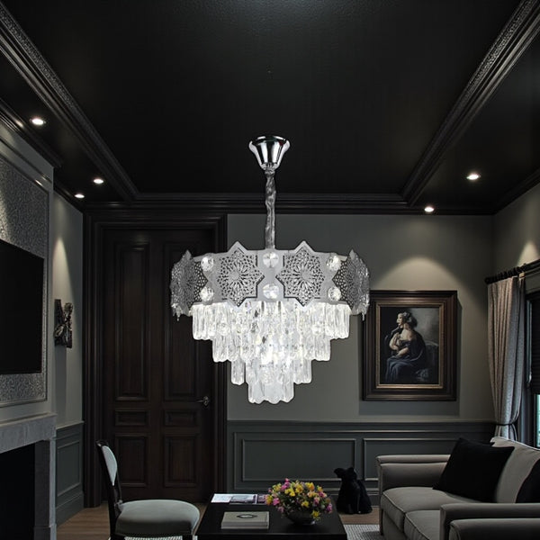 Hanglamp Kroonluchter Zilver Elina 60 Ø