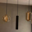 Industriële Hanglamp voor Eettafel – Amber Glas – 5-Lichts Geïntegreerde LED