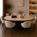 Eettafel Japandi Keramiek Ovaal bruin 180 cm - Stella