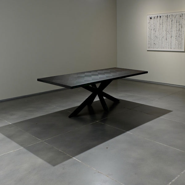 Langwerpige Visgraat Eettafel – Tijdloos en Handgemaakt Eikenhout