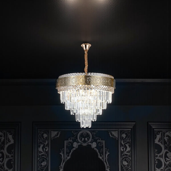 Luxueuze Kroonluchter Hanglamp Glas Goud 60 Ø