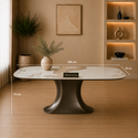 Eettafel Ovaal Keramiek Witte Blad - 180cm