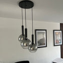 Hanglamp smoke glas Elina 3 bollen dimbaar