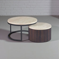 Salontafels Bruin set- Travertin