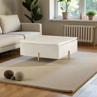 Japandi Salontafel Rechthoekig Goudkleurig – Mangohout