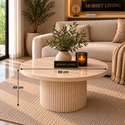 Japandi Salontafel Travertin Beige - 80 cm