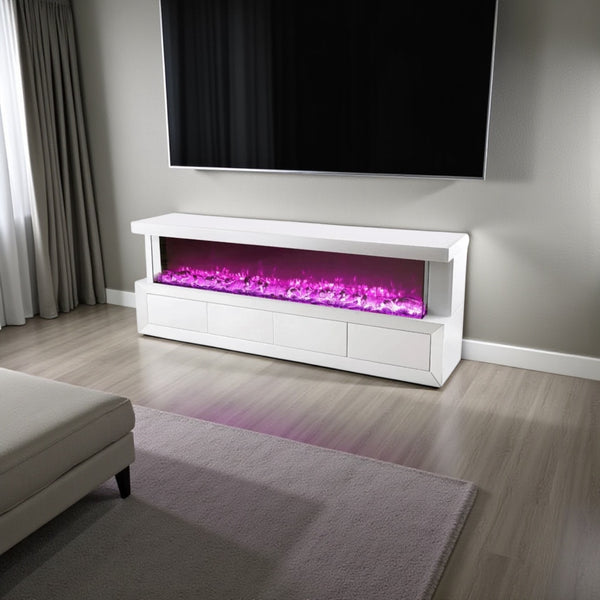 Elektrische tv meubel sfeerhaard wit met kleuren