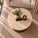 Japandi Salontafel Travertin Bruin - 80 cm
