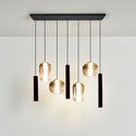 Industriële Hanglamp voor Eettafel Amber Glas – 7 -Lichts  Geïntegreerde LED