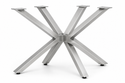 Eettafel Ovaal Beige Travertin met x poten zilver 180cm
