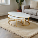 Salontafels marmer Florence goud