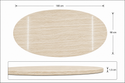 Eettafel Ovaal Beige Travertin met x poten zilver 180cm