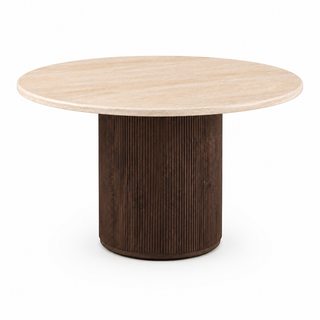 Eettafel Bruin Rond kimberly travertin - 130cm