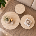 Salontafels 3 Stuks Beige Keramiek Blad - Floor