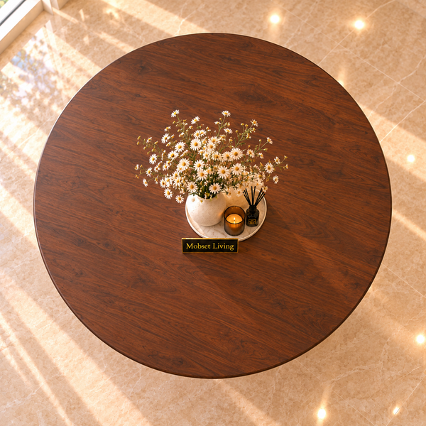 Ronde Mango Houten Eettafel 130 cm – Massief Mangohout