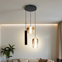 Industriële Hanglamp – Amber Glas – 3-Lichts Geïntegreerde LED