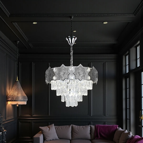 Hanglamp Kroonluchter Zilver Elina 45 Ø