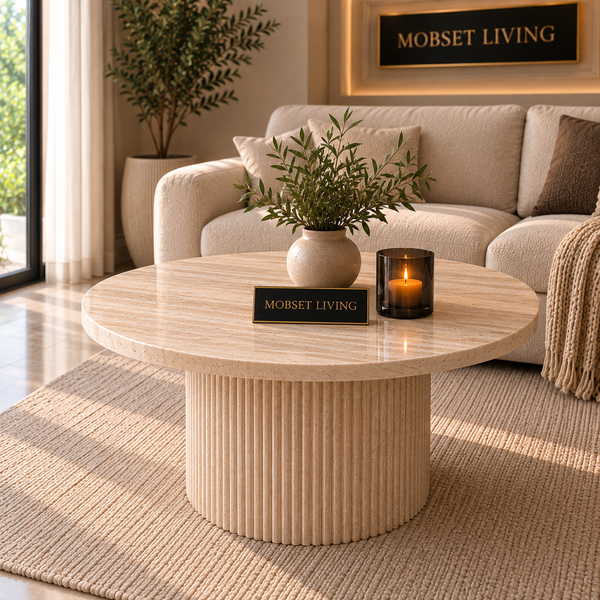Japandi Salontafel Travertin Beige - 80 cm