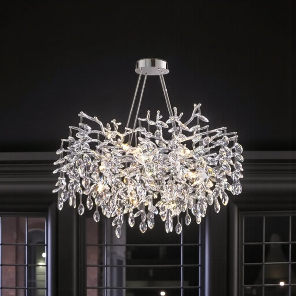Kroonluchter hanglamp met kristallen stenen - 10 lichtpunten