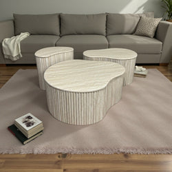 Japandi Salontafel Ovaal – 3 delig Travertine