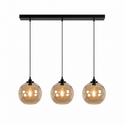 Hanglamp Eettafel Amber Glas 3 Lichtpunten