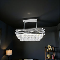 Moderne Eettafel Hanglamp Kroonluchter Zilver