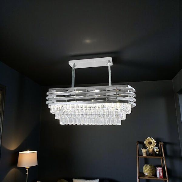 Moderne Eettafel Hanglamp Kroonluchter Zilver
