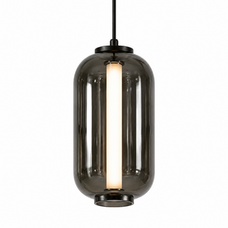 Hanglamp Eettafel – Ovaal – Smoke Glas – 8-Lichts Geïntegreerde LED