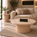 Salontafels Japandi travertin rond - Kimberly