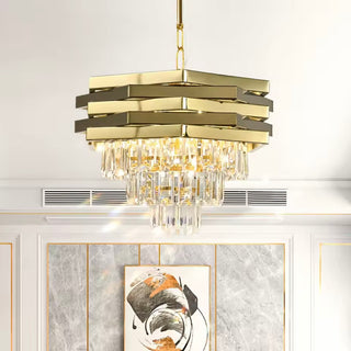 Moderne kroonluchter hanglamp- Goud & Transparant Glas 30 Ø