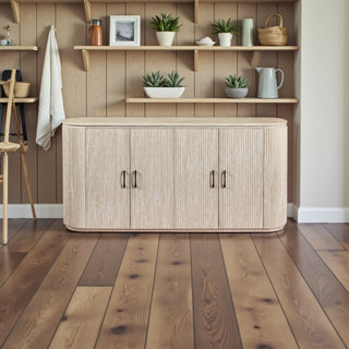 Japandi dressoir – Travertin blad met 4 deuren - Beige